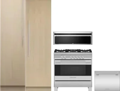 5 Piece Package Includes Refrigerator, Freezer, Range, Hood And Dishwasher